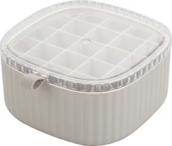 Empire smyckeskrin, 2 smyckesbrickor och bottenfack, beige