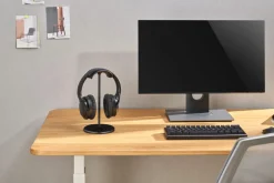 Exibel hörlursställ för skrivbord och gaming, svart
