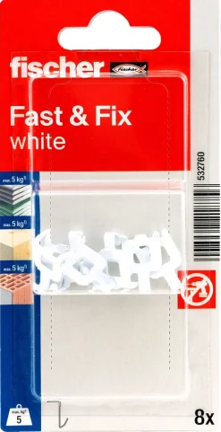 Fischer Fast & Fix krok, väggkrok gips och trä, 8-pack