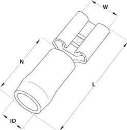 Flatstiftshylsa 2,5 mm blå hona, 10-pack