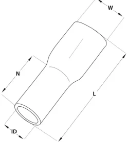 Flatstiftshylsa 1,5 mm röd helisolerad hona, 10-pack
