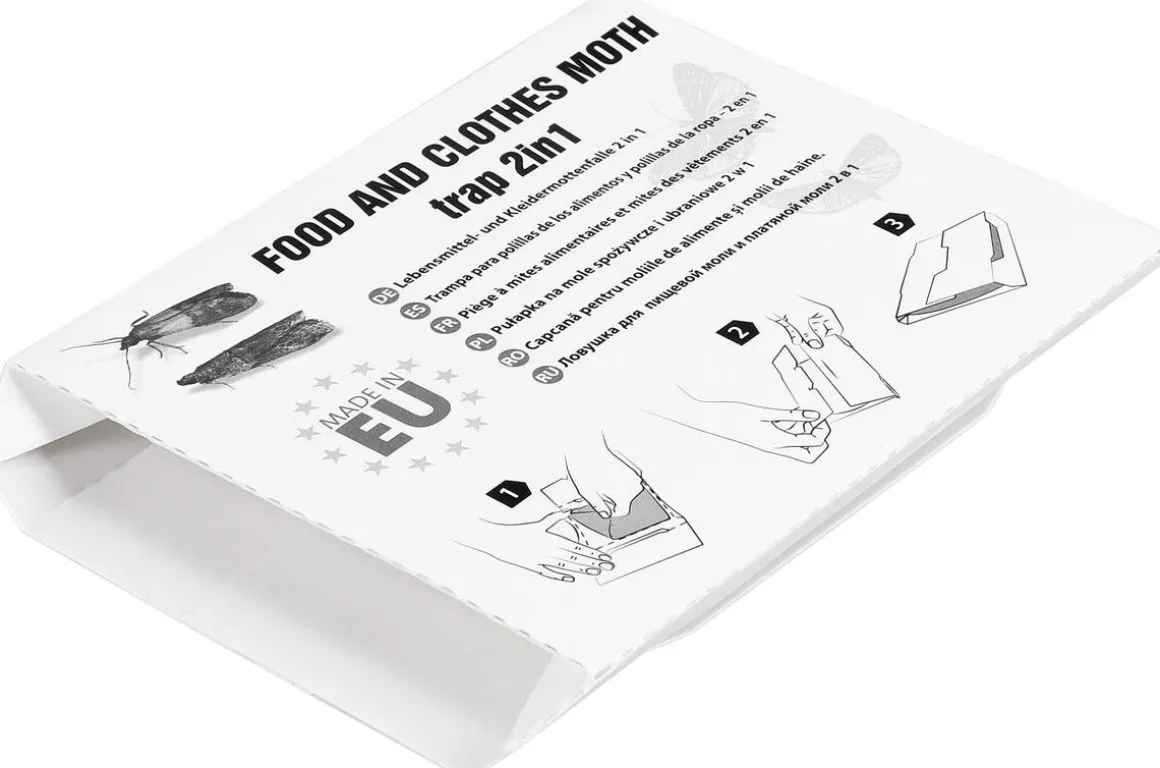 Fälla för klädesmal och livsmedelsmal, 2-pack