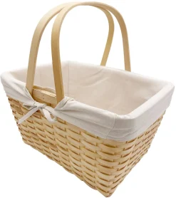 Flätad picknickkorg med avtagbart foder