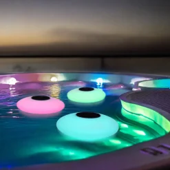 Flytande poolbelysning solcell RGB, utomhus