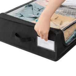 Förvaring under säng 18 cm, sänglåda med hjul, tyg
