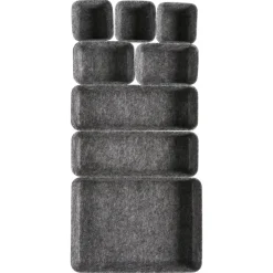 Förvaringsaskar kontor filt grå, 8-pack