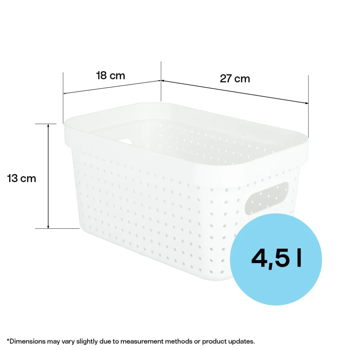 Förvaringskorg Neat vit, återvunnen plast