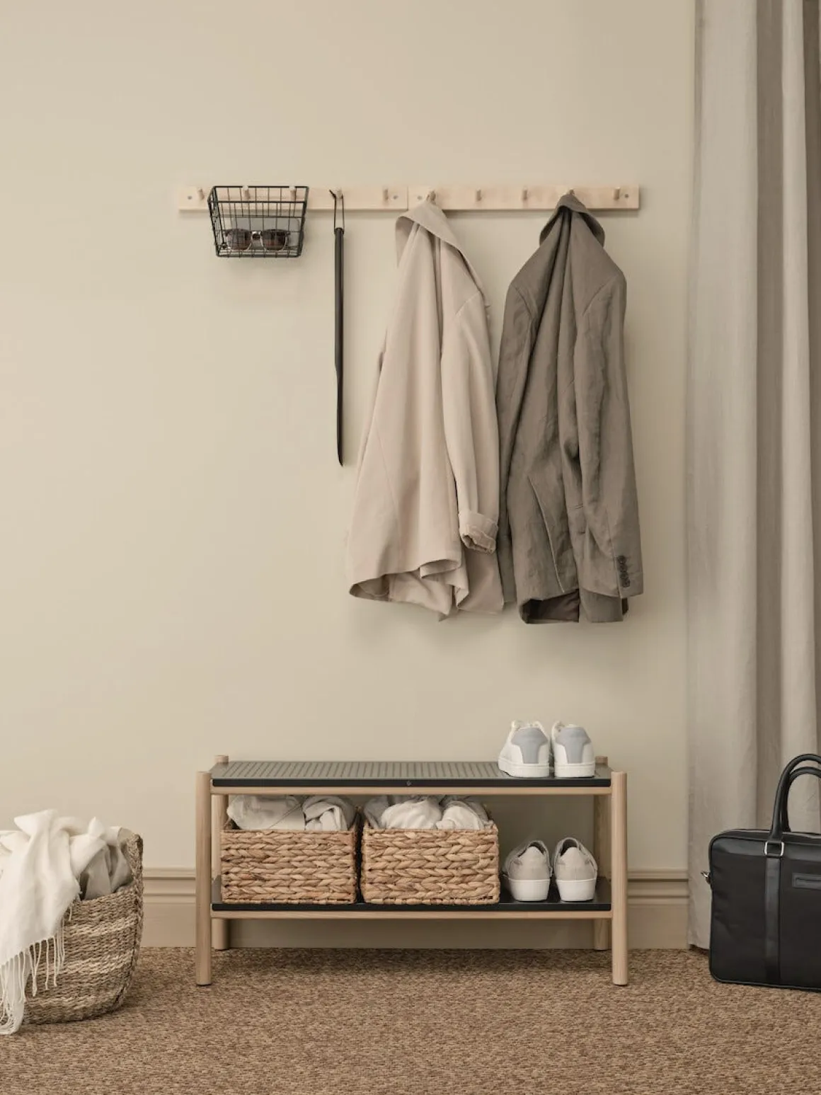 Förvaringskorgar natur, 3-pack