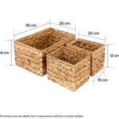 Förvaringskorgar natur, 3-pack