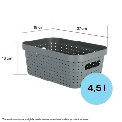 Förvaringskorg Neat grå, återvunnen plast
