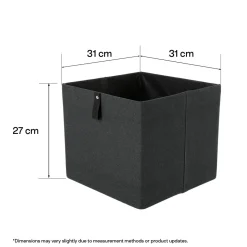 Förvaringslåda kvadrat, linnelook