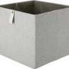 Förvaringslåda kvadrat, linnelook
