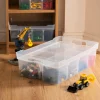 Förvaringslåda Modular plast med lock och fack, genomskinlig.