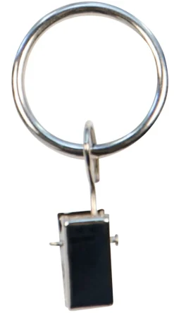 Gardinring med klämma, 10-pack