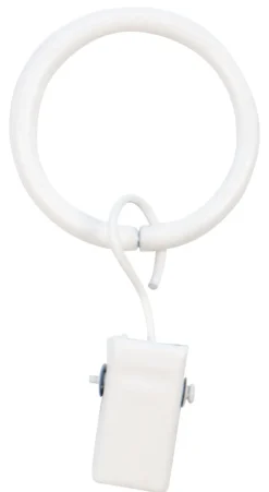 Gardinring med klämma, 10-pack