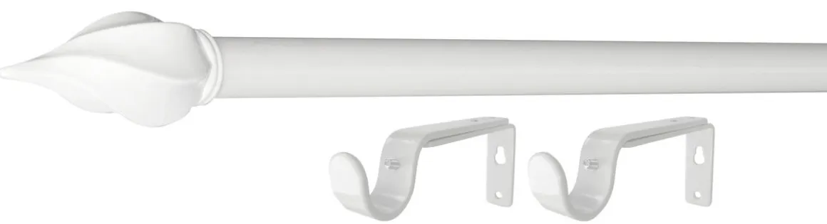 Gardinstång med ändknoppar och väggfästen, 120-210 cm