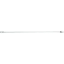 Gardinstång med ändknoppar och väggfästen, 120-210 cm