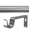 Gardinstång med ändknoppar och väggfästen, 120-210 cm