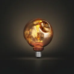 Globlampa LED E27 4,5 W dimbar mässing metallic, 125 mm