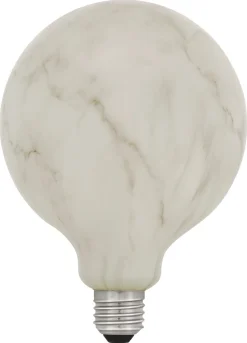 Globlampa LED E27 marmor, varmvit