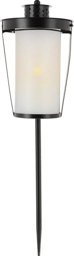 Gravlykta med frostat glas, höjd 56 cm