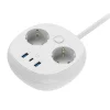 Grenuttag 2-vägs med USB-A och USB-C, 1,5 meter