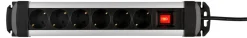 Grenuttag 6-vägs, strömbrytare, aluminium