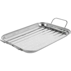 Grillbricka rostfritt stål, 42,5 x 24,7 x 5,5 cm