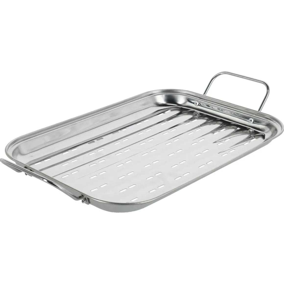 Grillbricka rostfritt stål, 42,5 x 24,7 x 5,5 cm