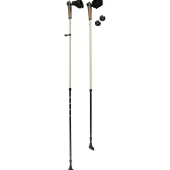 Gåstavar, hopfällbara med gummifötter, 85-140 cm