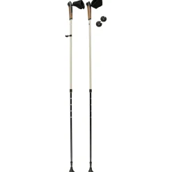 Gåstavar, hopfällbara med gummifötter, 85-140 cm
