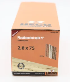 Heco maskinspik 21 grader, plastbandad, 500-pack