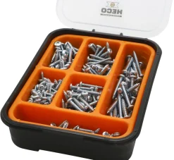Heco plåtskruv i sortimentslåda, 210-pack