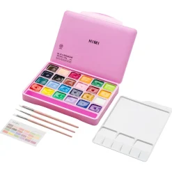 HIMI Jelly Cup gouachefärg med penslar, 24-pack