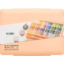 HIMI Twin Cup gouachefärg med penslar, 48-pack