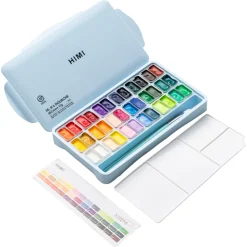 HIMI Twin Cup gouachefärg med penslar, 36-pack