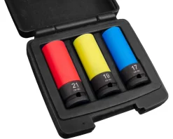 Hjulmutterhylsor 1/2 tum, krafthylsor 17, 19 och 21 mm