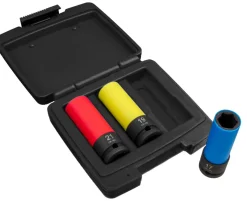 Hjulmutterhylsor 1/2 tum, krafthylsor 17, 19 och 21 mm