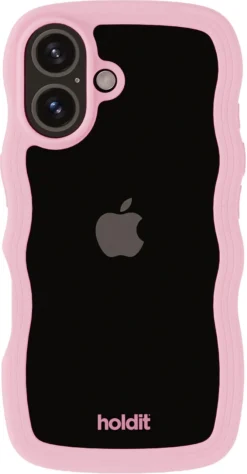 Holdit Wavy Case iPhone 16 mobilskal transparent