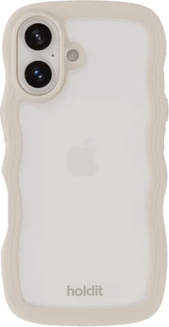 Holdit Wavy Case iPhone 16 mobilskal transparent