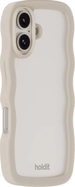 Holdit Wavy Case iPhone 16 mobilskal transparent