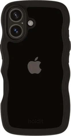 Holdit Wavy Case iPhone 16 mobilskal transparent