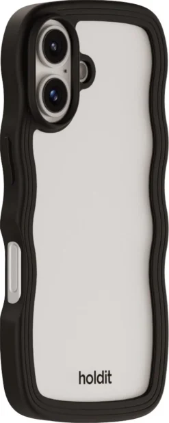 Holdit Wavy Case iPhone 16 mobilskal transparent