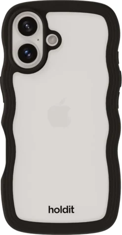 Holdit Wavy Case iPhone 16 mobilskal transparent