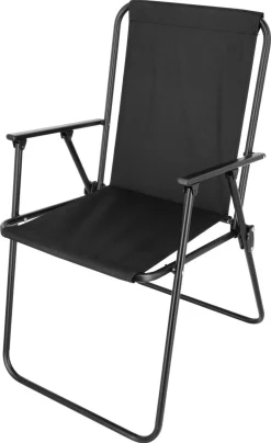 Hopfällbar campingstol, svart