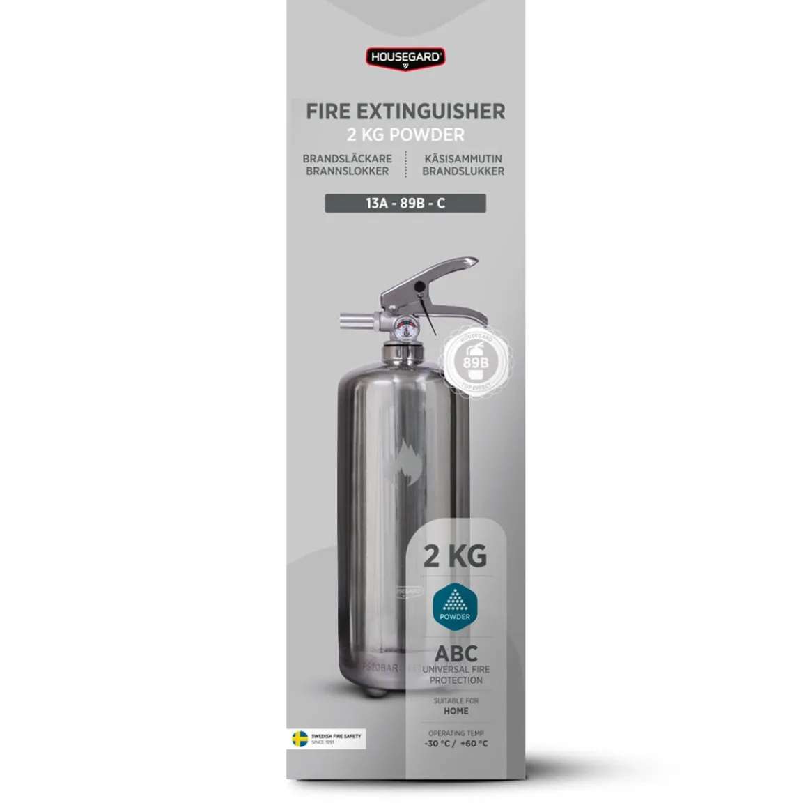 Housegard Steel liten brandsläckare 2 kg