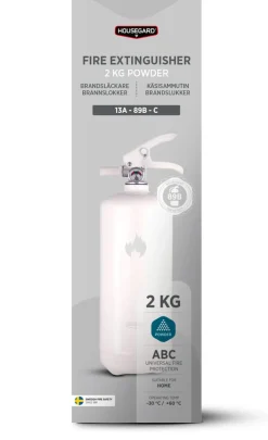 Houseguard liten brandsläckare 2 kg, svart / vit