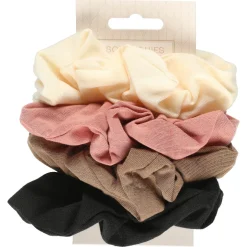 Hårsnoddar scrunchies bomull, 4-pack