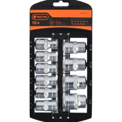 Hylssats ½ tum sexkant 10-24 mm, 10 delar