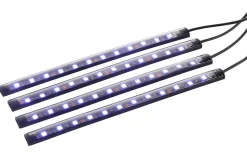 Interiörbelysning bil, ljuslist LED, RGB, 4-pack